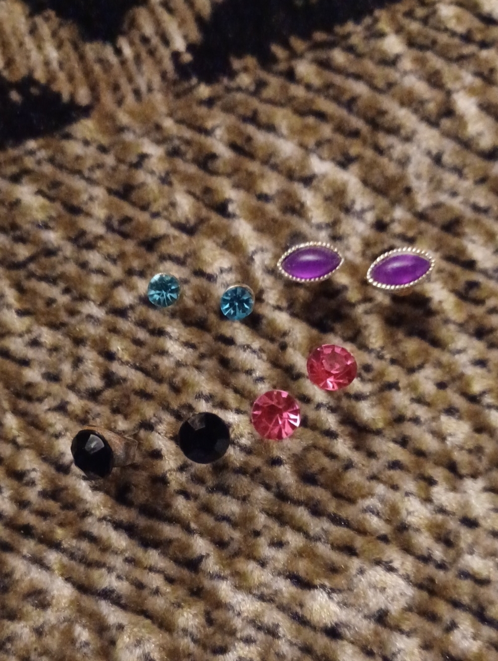 $4 Add-on Assorted Multi-Color Stud Earrings - Set Of 4 Pairs